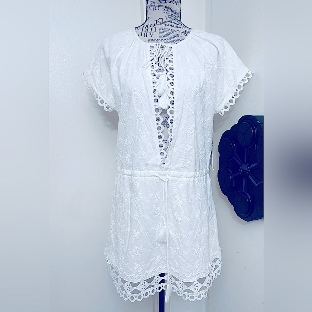 Lost + Wander White Plunge Neck Sundress - Picture 1 of 6